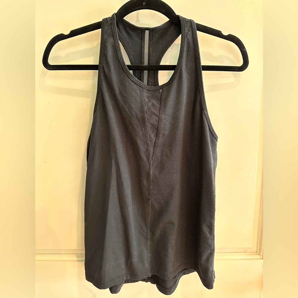 ZYIA black tank with sheer v- neck